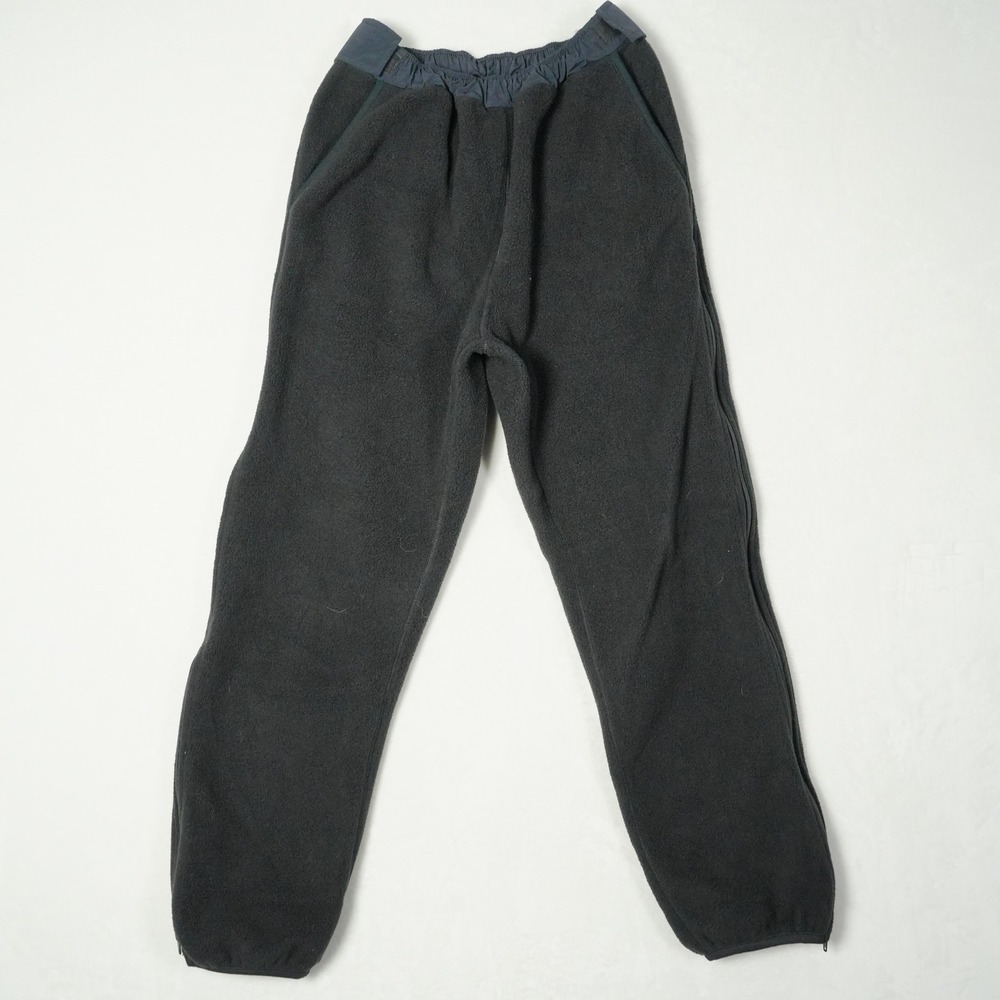 Vintage REI Polartec Fleece Pants Mens Black Full Side Zip Technical Outdoor